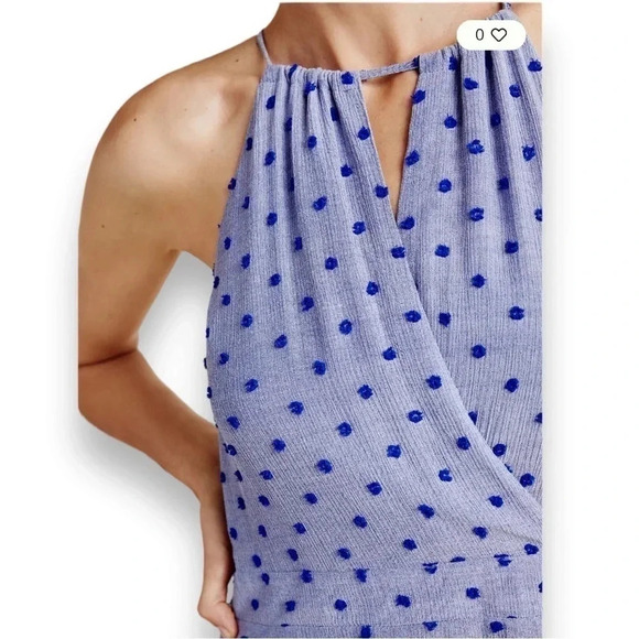 Anthropologie Sunday In Brooklyn ‘Naya’ Fit & Flare Blue Polka Dot Dress Size XL - Picture 2 of 9